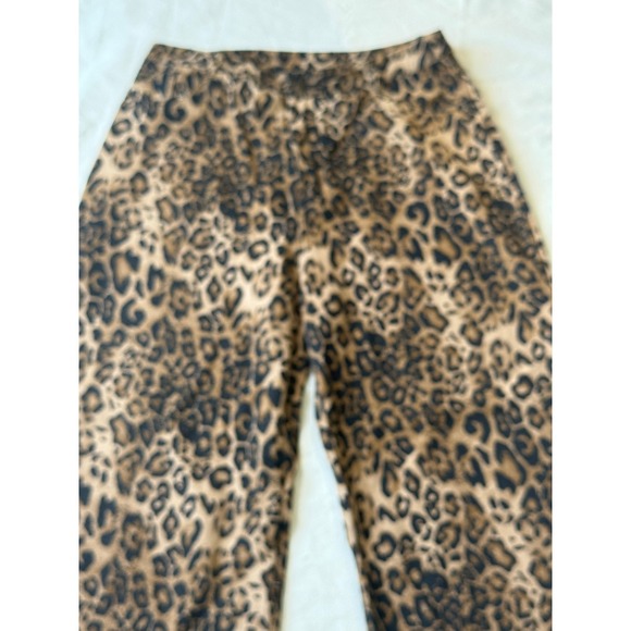 Cider Leopard Print Wide Leg Pants Women's XL 100% Cotton NWT Fun Trendy Neutral - Picture 4 of 12